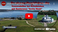 Concordiasee mit Seeterrasse Arche Noah bei Schadeleben in der Stadt Seeland.